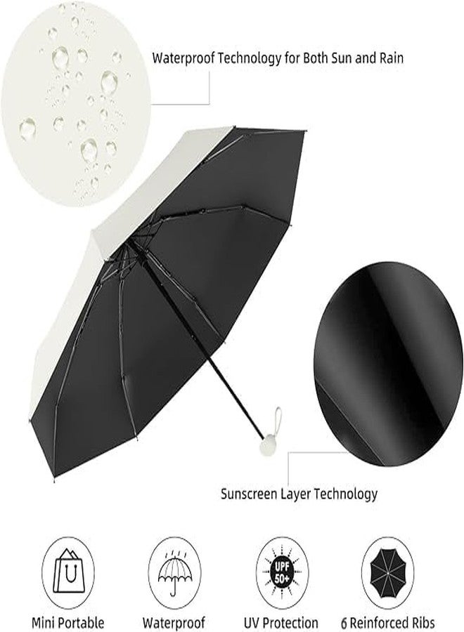 NestPlay Mini Umbrella with Case for Men & Women (Manual Open) Compact Travelling Umbrella, Polyester & UV ProtectNestPlay ion Fabric for Summer/Anti-Slip Handle- Use in Rain & Summer- 6 Frame - Image 5